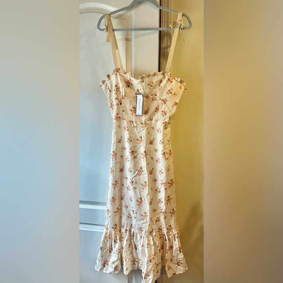NWT! Goodnight Macaroon Kelsie Floral Ribbon Tie Strap Midi Dress Size L - Picture 3 of 4